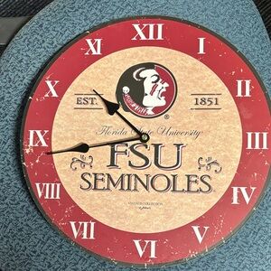 FSU Wall Clock in Garnet and Gold